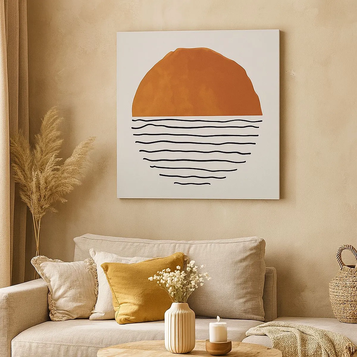 Cuadro sobre lienzo - Impresión de Imagen - En un ambiente japonés - 30x30 cm