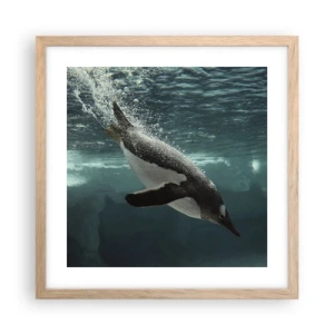 Póster en marco roble claro - Bienvenido a mi mundo - 40x40 cm