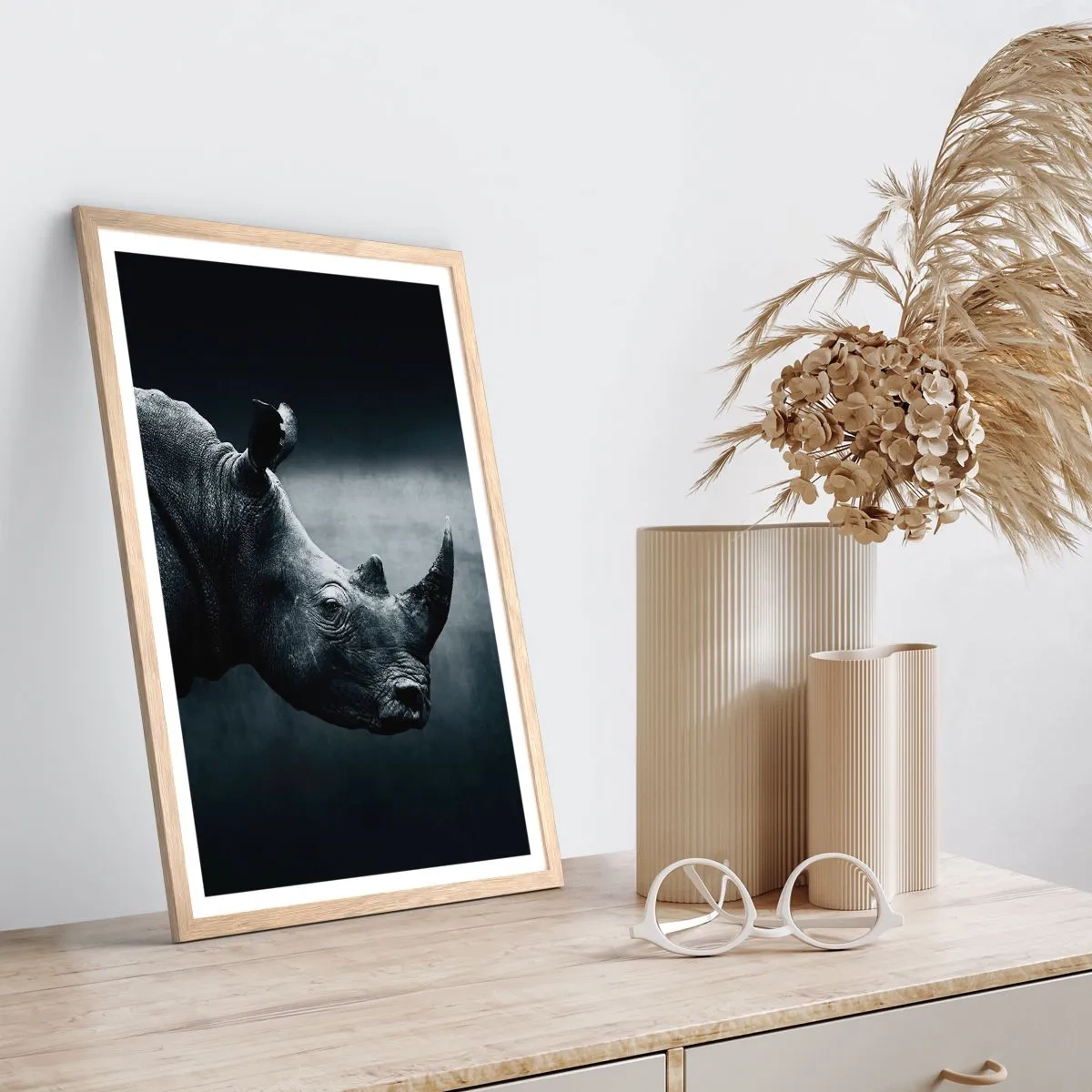 Póster en marco roble claro - Perfil derecho - 70x100 cm