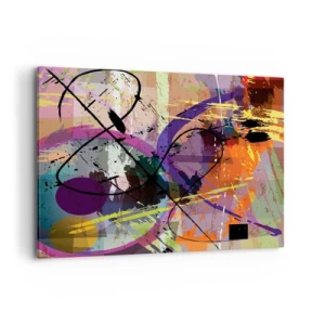 Cuadro sobre lienzo - Impresión de Imagen - Un patrón abstracto colorido con líneas y formas dinámicas. - 120x80cm - Siempre hay más de un camino - Decoración de pared moderna para salón y dormitorio ARTTOR