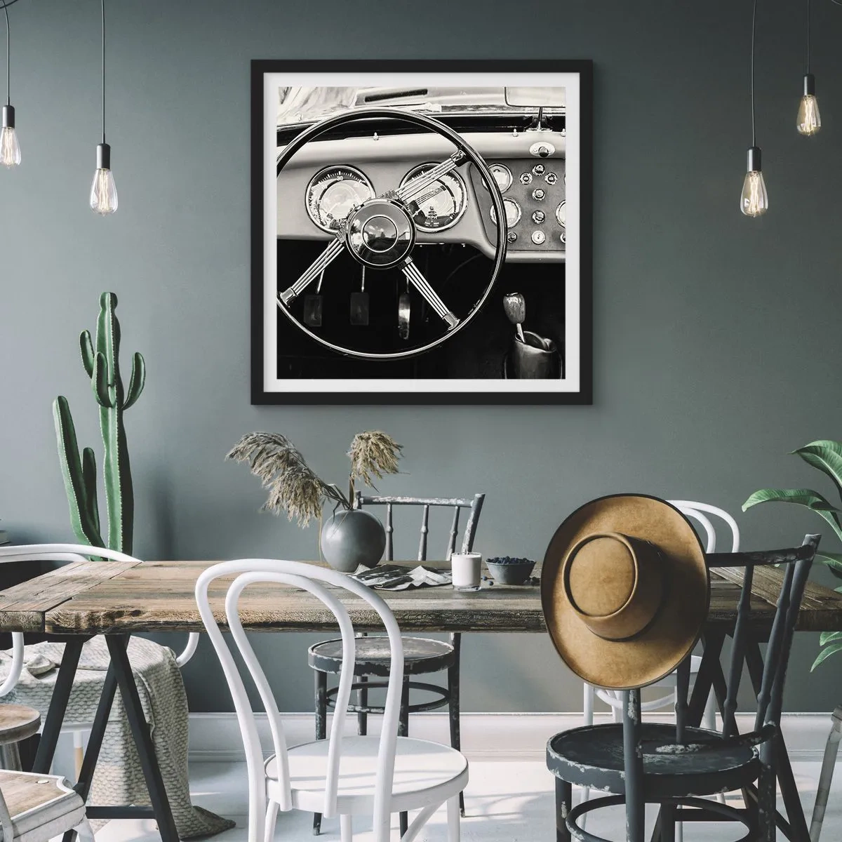 Póster en marco negro - El sueño de un coleccionista - 30x30 cm