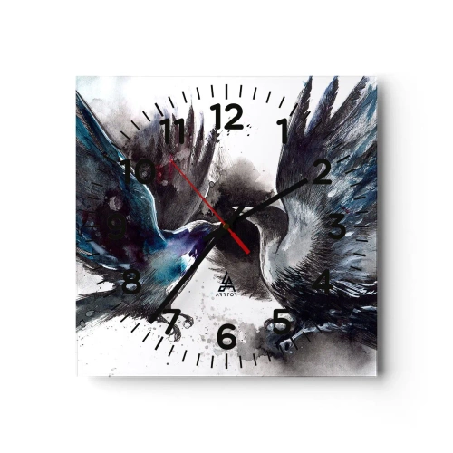 Reloj de pared - Reloj de vidrio - De cuervo a cuervo... - 30x30 cm