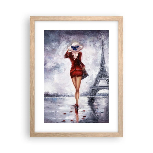 Póster en marco roble claro - Símbolos parisinos - 30x40 cm
