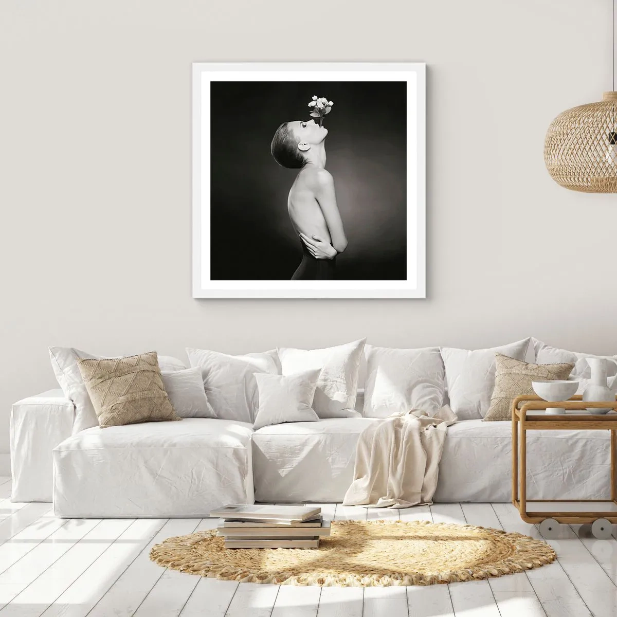 Póster en marco blanco - Elegancia excéntrica - 40x40 cm