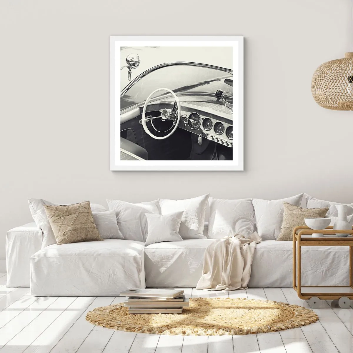 Póster en marco blanco - Tiempo para los ricos - 30x30 cm