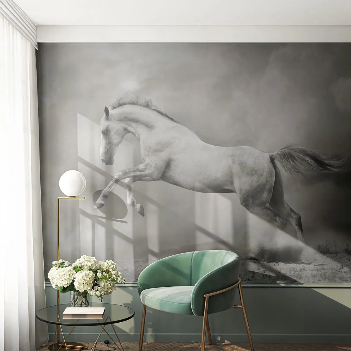 Fotomural Premium Sand - Entre la realidad y el sueño - animales, Caballo, Naturaleza - 100x70 cm