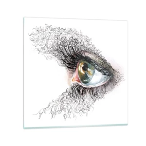 Cuadro sobre vidrio - Impresiones sobre Vidrio - Mira directamente a tu alma - 70x70 cm