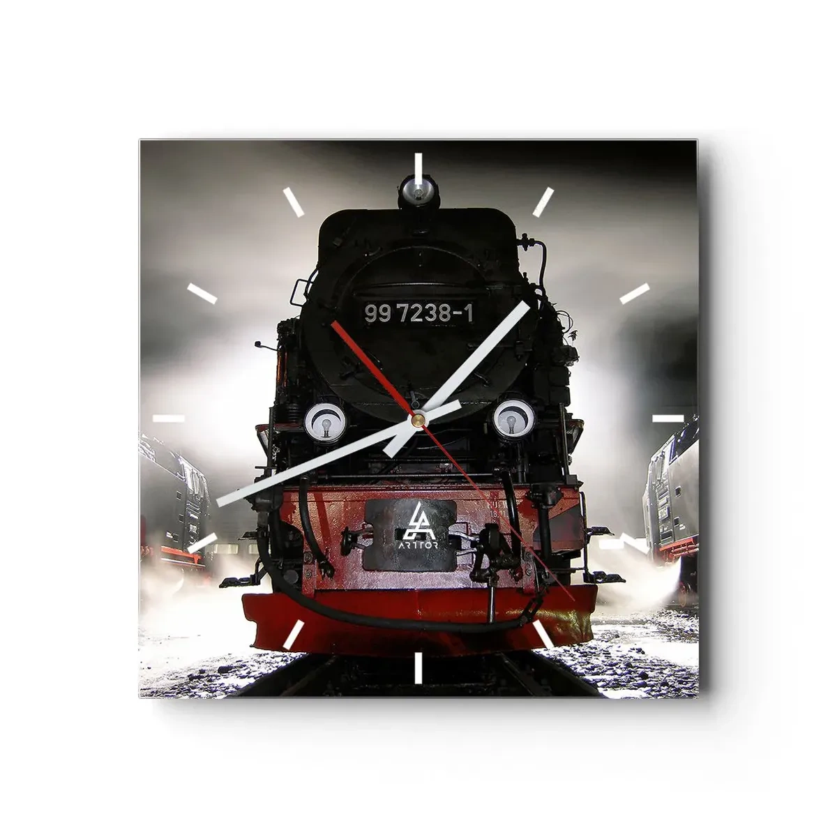 Reloj de pared - Reloj de vidrio - De pie, jadeando y soplando - 40x40 cm