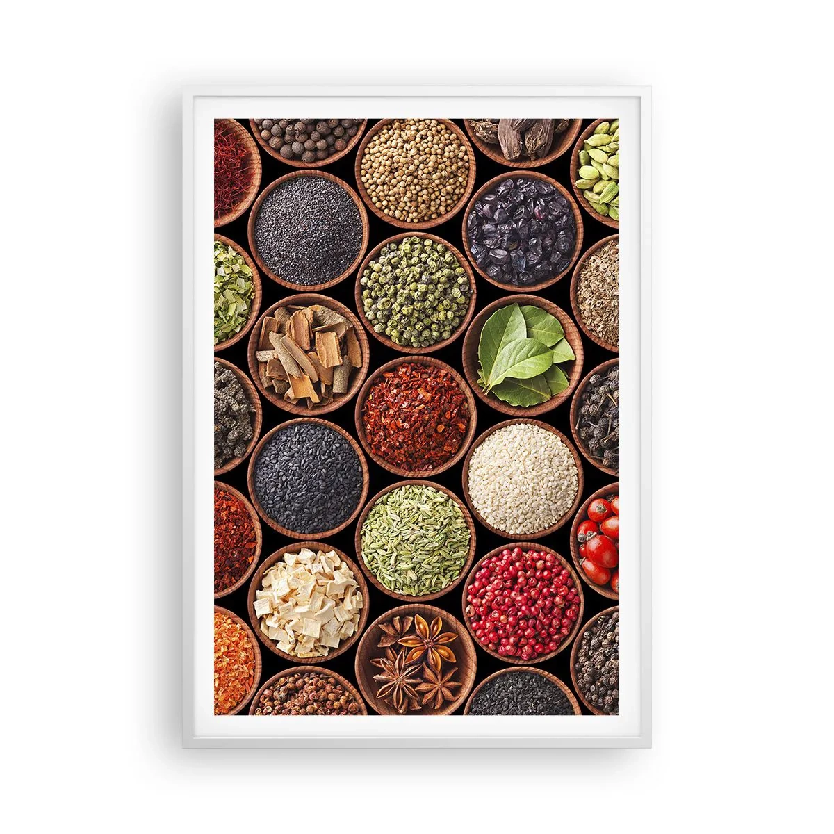 Póster en marco blanco - Todos los sabores del mundo - 70x100 cm