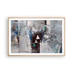 Póster en marco roble claro - El orden superior de los triángulos - 91x61 cm
