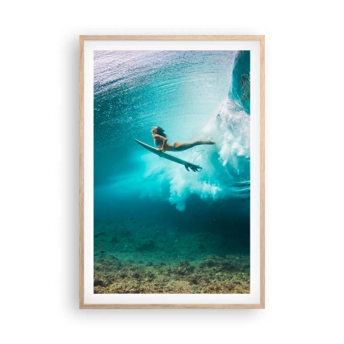 Póster en marco roble claro - Mundo submarino - 61x91 cm