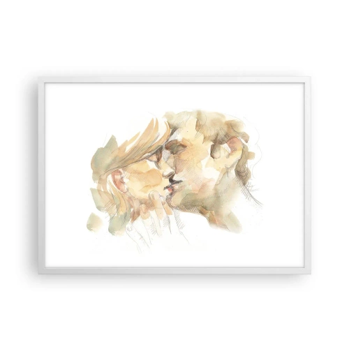 Póster en marco blanco - ¿La media naranja encontrada? - 70x50 cm