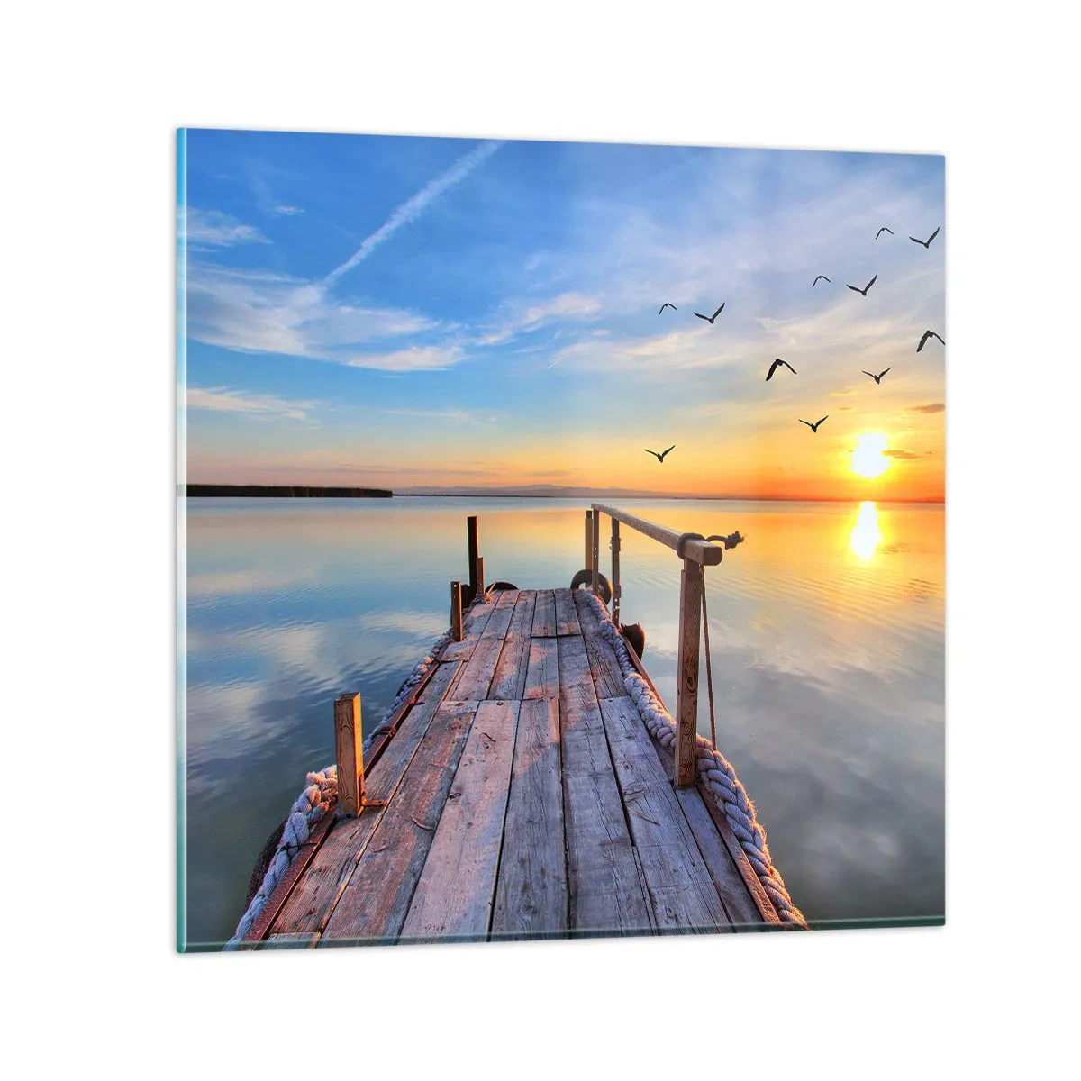 Cuadro sobre vidrio - Impresiones sobre Vidrio - Caminando hacia el sol - 70x70 cm