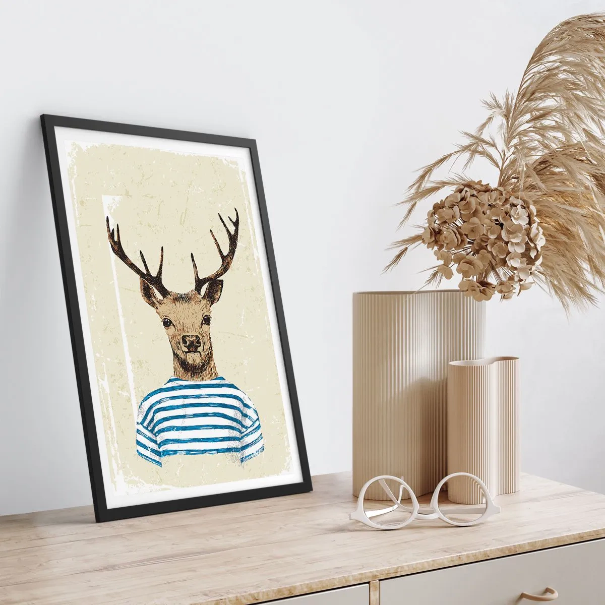 Póster en marco negro - Porque me gustan las camisas de rayas - 30x40 cm