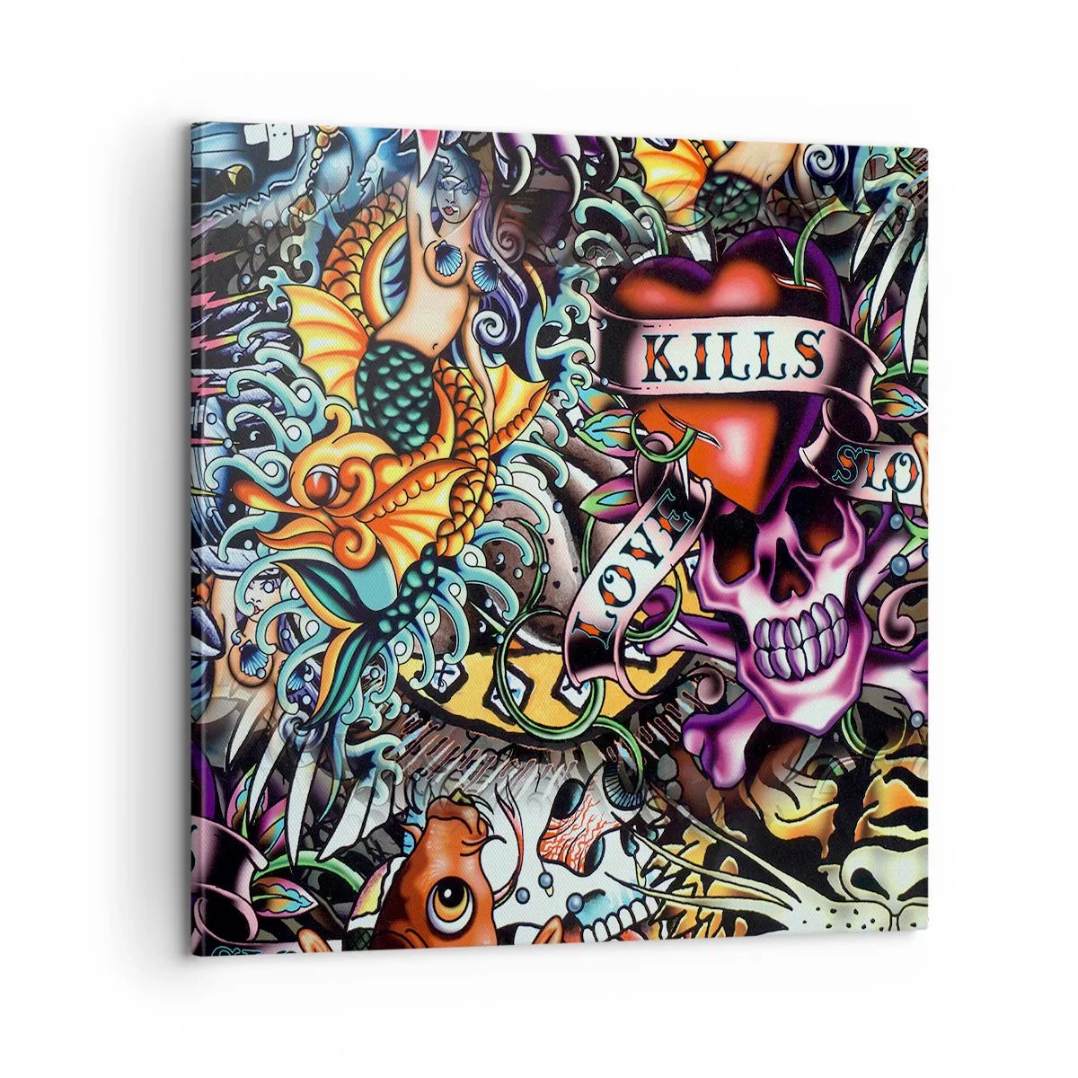 Cuadro sobre lienzo - Impresión de Imagen - El sueño de un tatuador - 60x60 cm