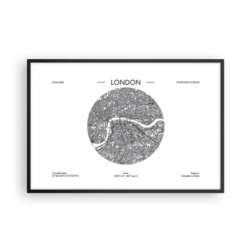 Póster en marco negro - Anatomía de Londres - 91x61 cm