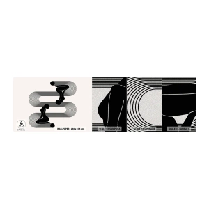 Muestra de fotomural Premium Sand - Simetría sensual - Mujer, Líneas, Meditación - 100x30 cm