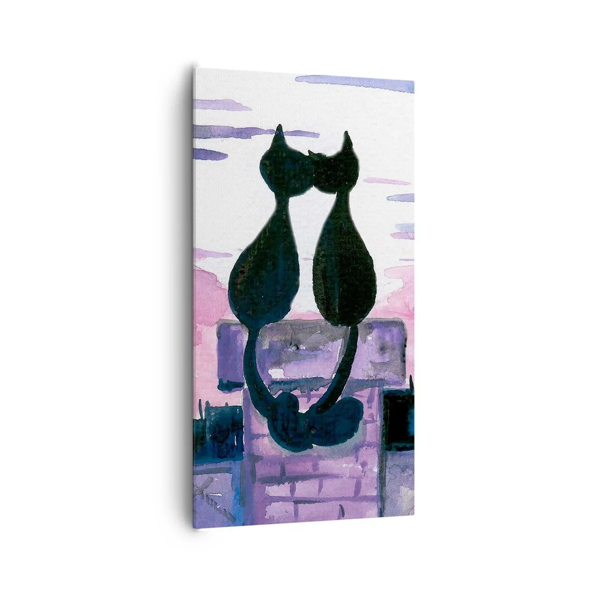 Cuadro sobre lienzo - Impresión de Imagen - Cita bajo la luna - 65x120 cm