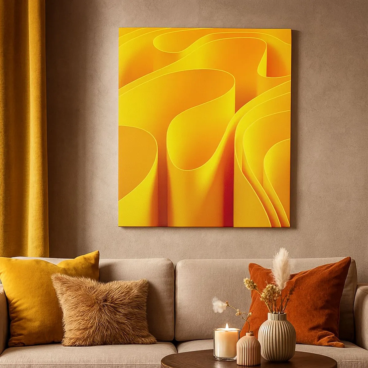 Cuadro sobre lienzo - Impresión de Imagen - Como las olas del sol - 30x30 cm