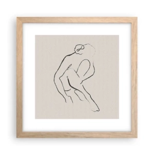 Póster en marco roble claro - Boceto íntimo - 30x30 cm