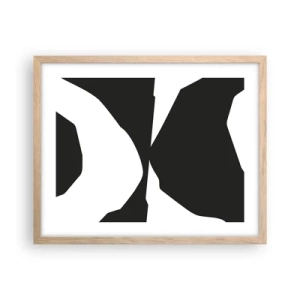 Póster en marco roble claro - Positivo-negativo - 50x40 cm