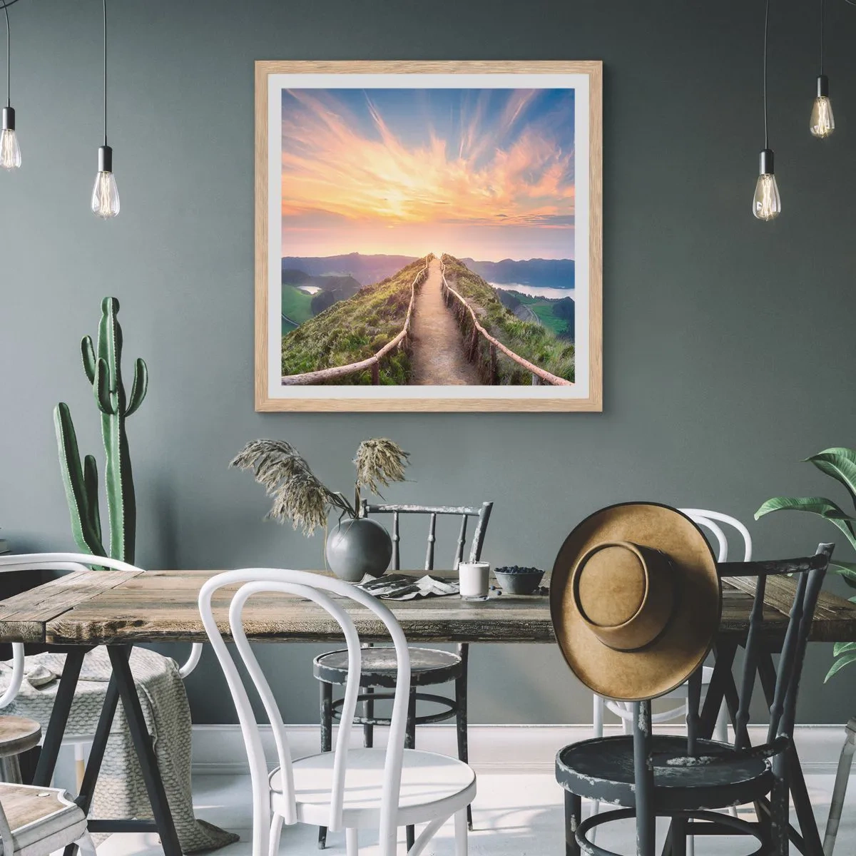Póster en marco roble claro - Cerca del cielo - 40x40 cm