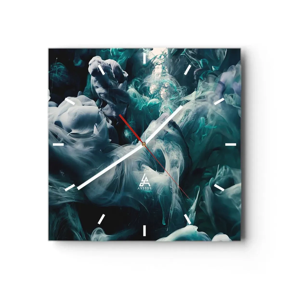 Reloj de pared - Reloj de vidrio - Un movimiento de color - 40x40 cm