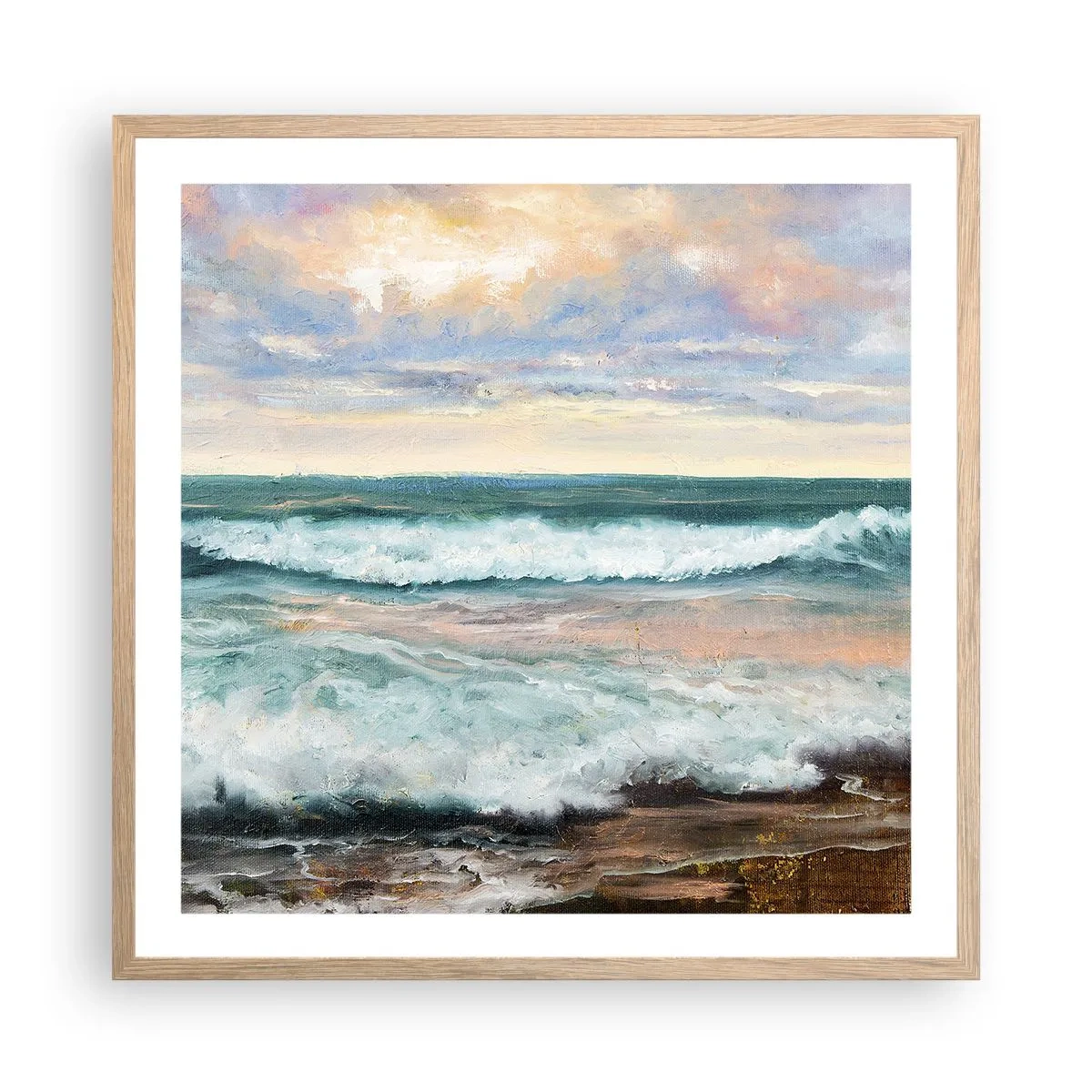 Póster en marco roble claro - Aquí suavizarás tu alma - 60x60 cm