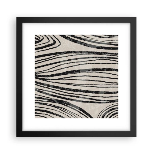Póster en marco negro - Salpicadura de líneas - 30x30 cm