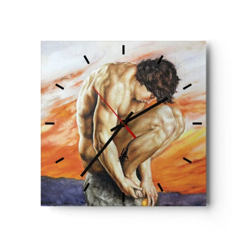 Reloj de pared - Reloj de vidrio - Sumergido en sí mismo - 40x40 cm