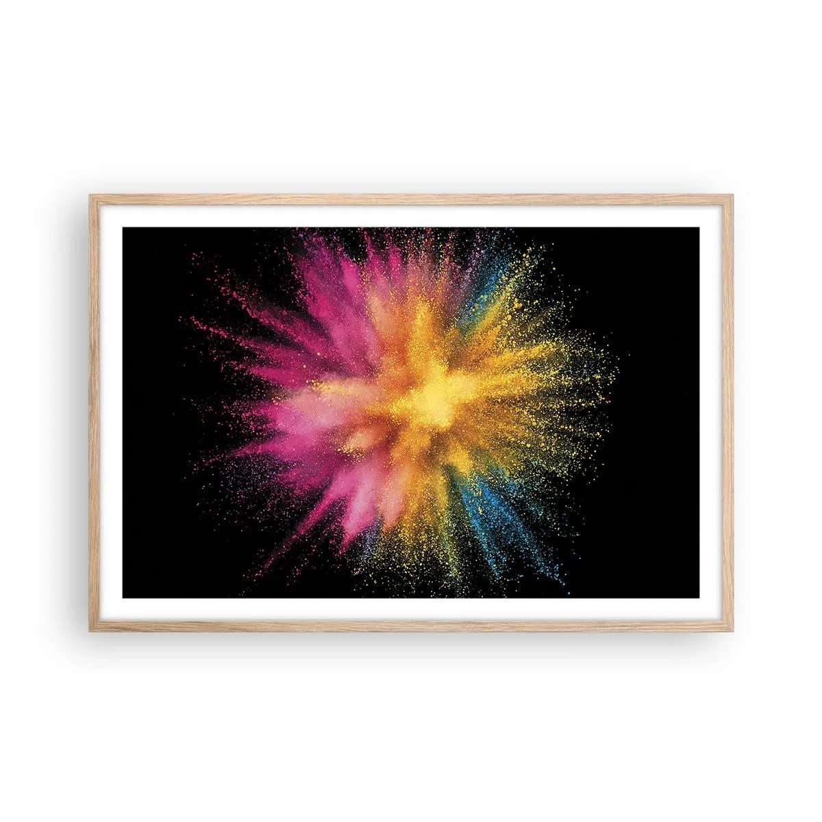 Póster en marco roble claro - El nacimiento de los colores - 91x61 cm