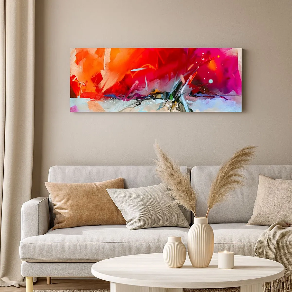 Cuadro sobre lienzo - Impresión de Imagen - Una explosión de luces y colores - 100x40 cm