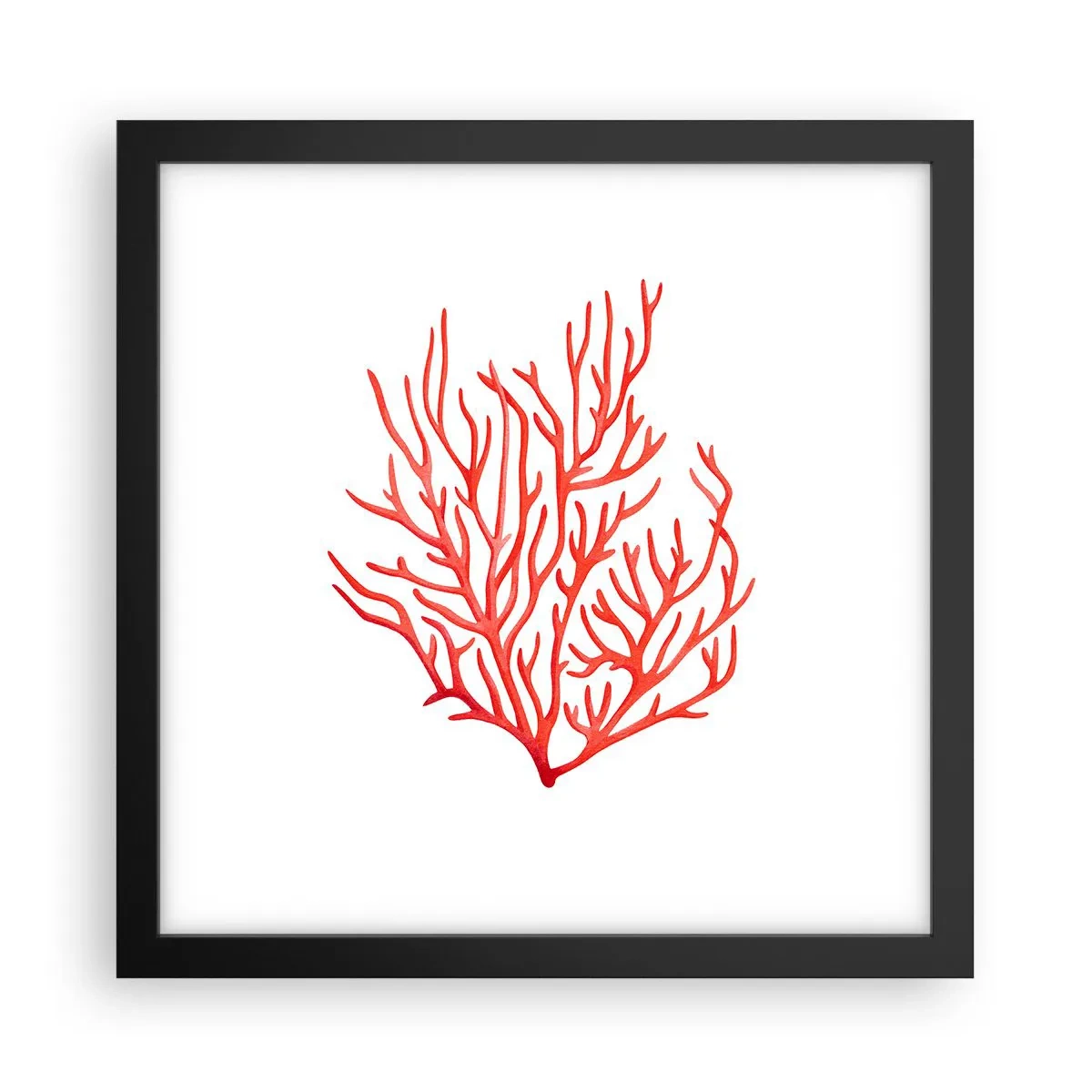 Póster en marco negro - Filigrana de coral - 30x30 cm