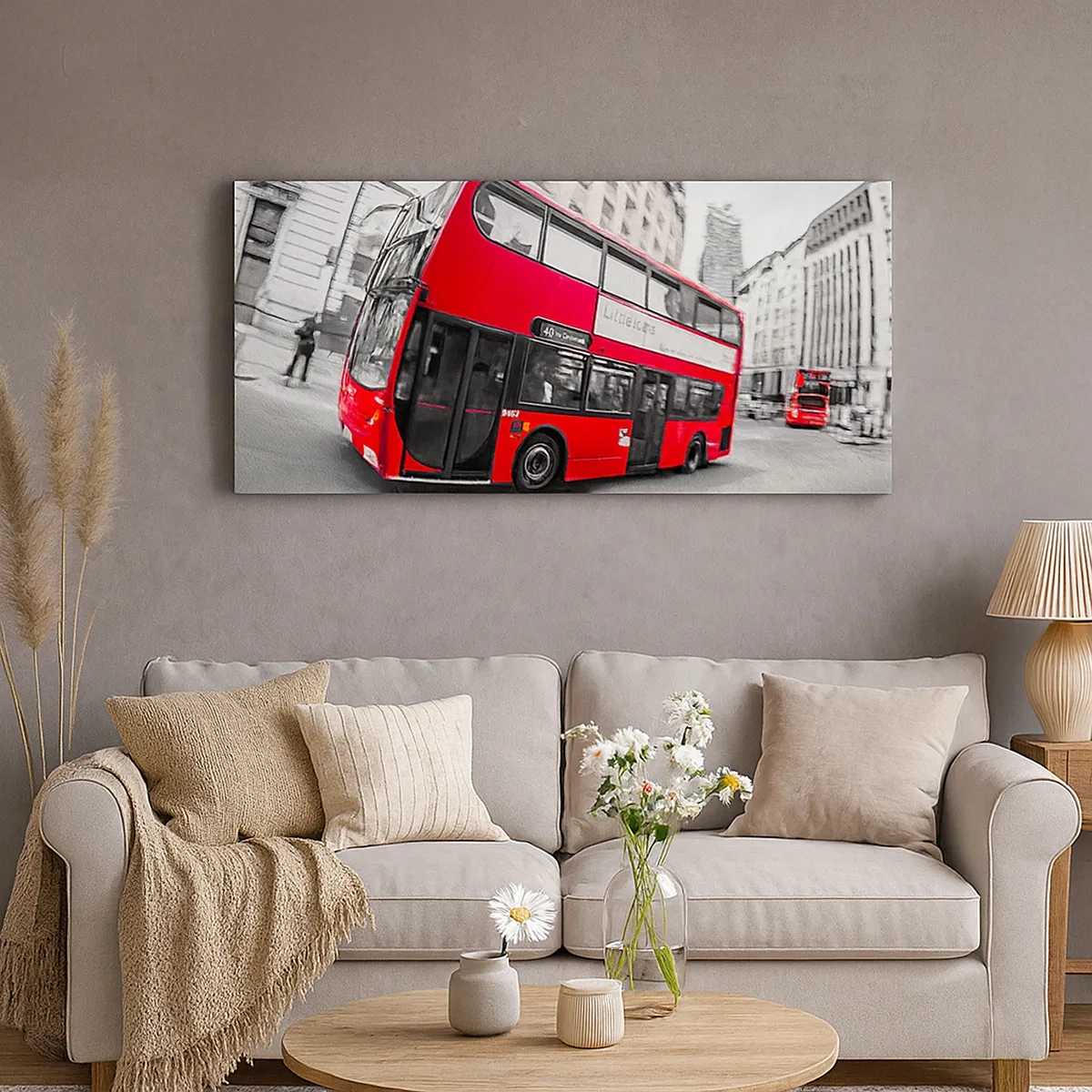 Cuadro sobre lienzo - Impresión de Imagen - Londres tradicional - en autobús - 30x30 cm