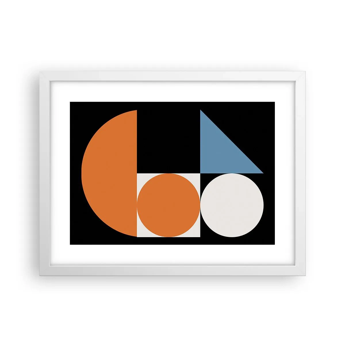 Póster en marco blanco - Diseño con figuras - 40x30 cm