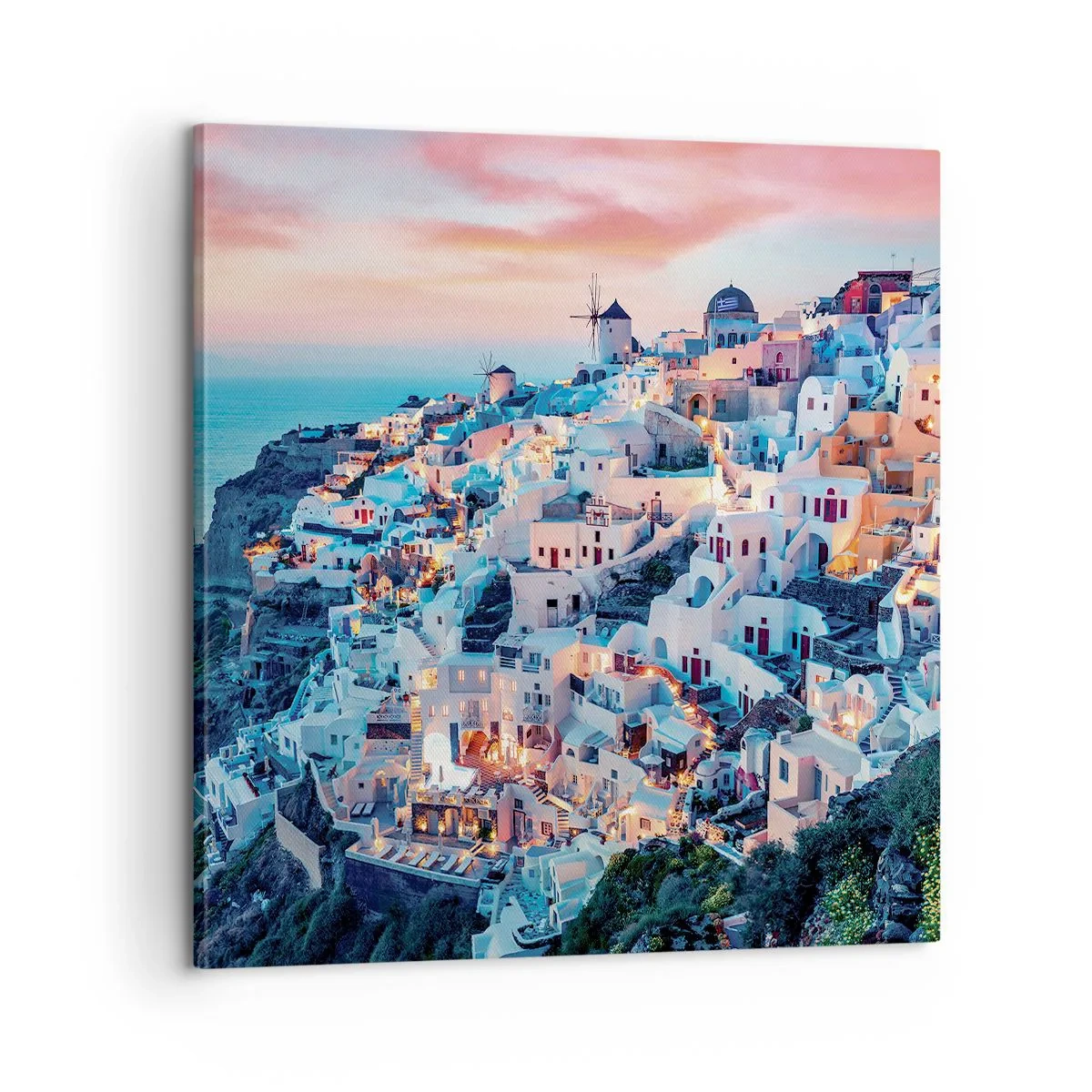 Cuadro sobre lienzo - Impresión de Imagen - Vacaciones en Grecia - 60x60 cm