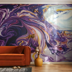 Fotomural personalizado Premium Canvas - Una curva en el violeta - Abstracción, Pedazo, Patrón moderno