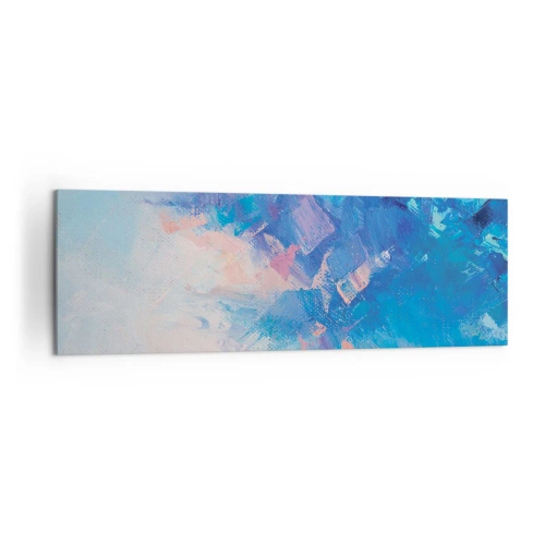 Cuadro sobre lienzo - Impresión de Imagen - Composición abstracta en tonos azules y rosas. - 160x50cm - Abstracción invernal - Decoración de pared moderna para salón y dormitorio ARTTOR