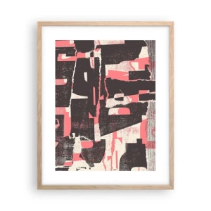 Póster en marco roble claro - Todo el ajetreo - 40x50 cm