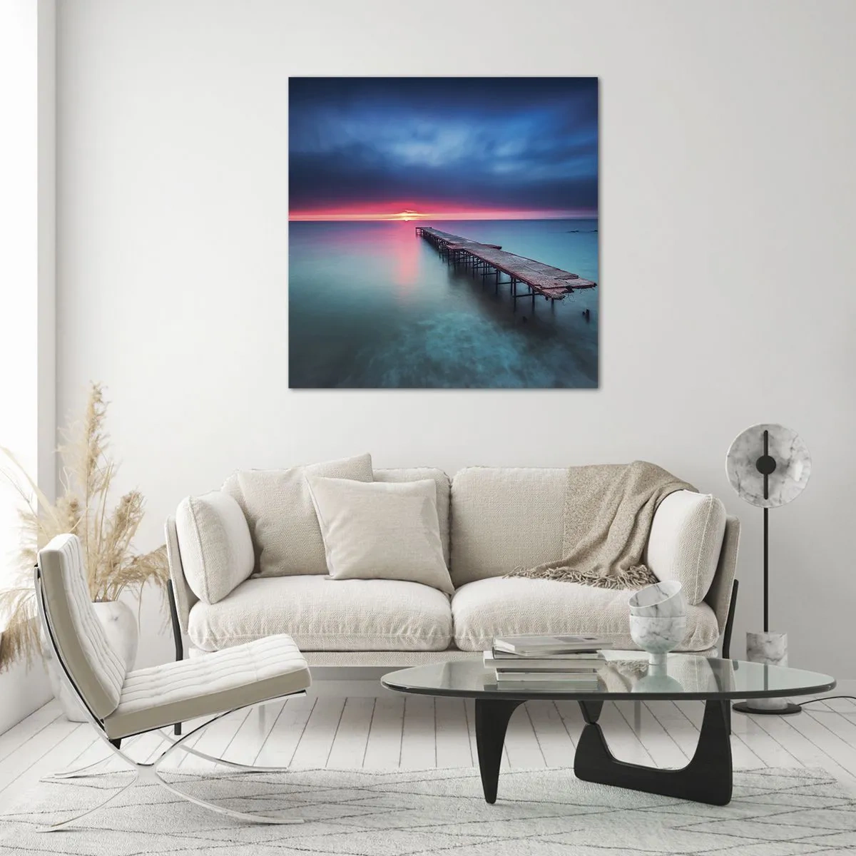 Cuadro sobre vidrio - Impresiones sobre Vidrio - Entre el cielo y el agua - 30x30 cm