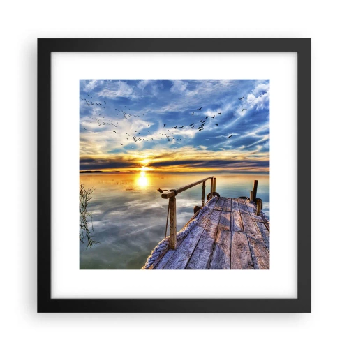 Póster en marco negro - El viento se va a descansar - 30x30 cm