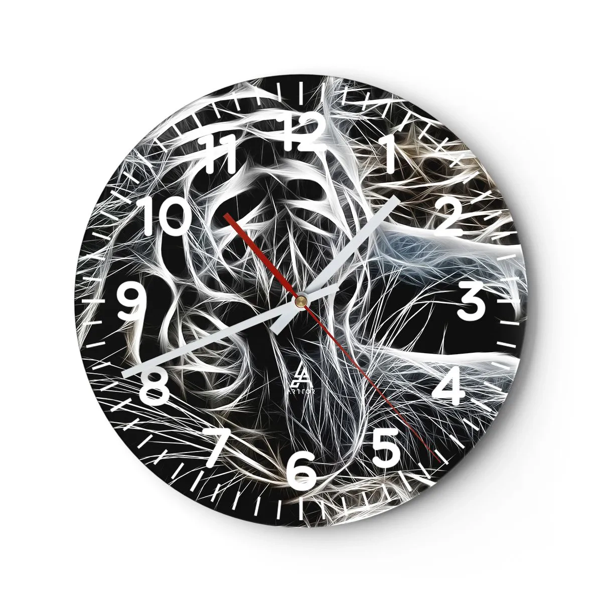 Reloj de pared - Reloj de vidrio - Un estudio sobre la ligereza felina - 40x40 cm