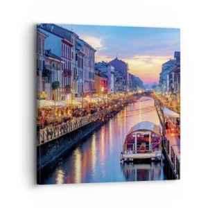 Cuadro sobre lienzo - Impresión de Imagen - Una noche de luz y diversión - 30x30 cm