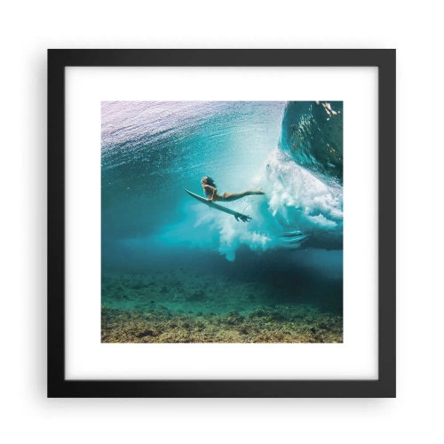 Póster en marco negro - Mundo submarino - 30x30 cm