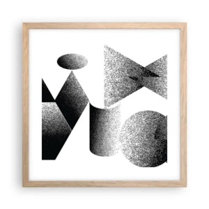 Póster en marco roble claro - Ángulos y óvalos - 40x40 cm