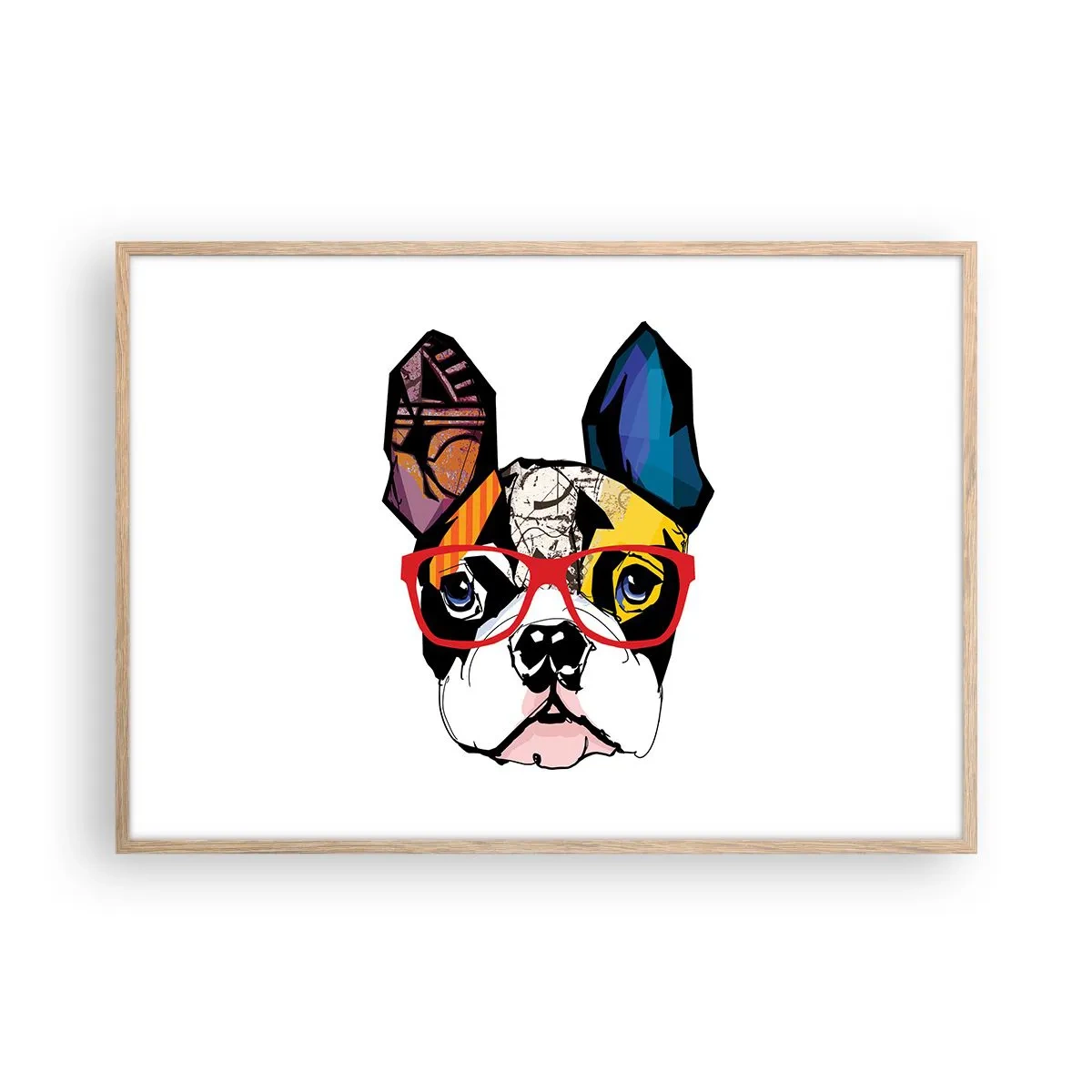 Póster en marco roble claro - El intelectual - 100x70 cm