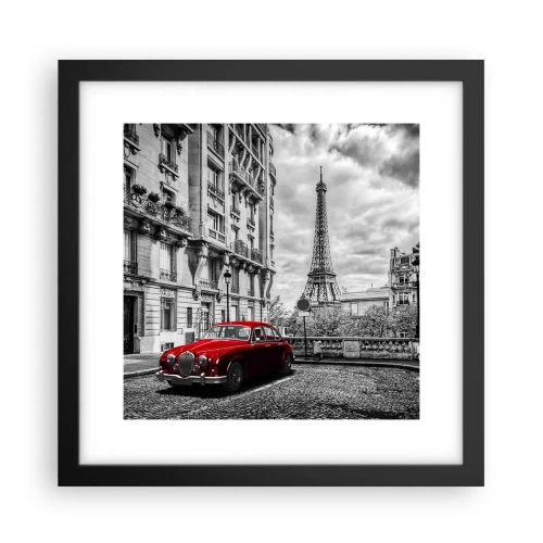 Póster en marco negro - Un depredador en la ciudad - 30x30 cm