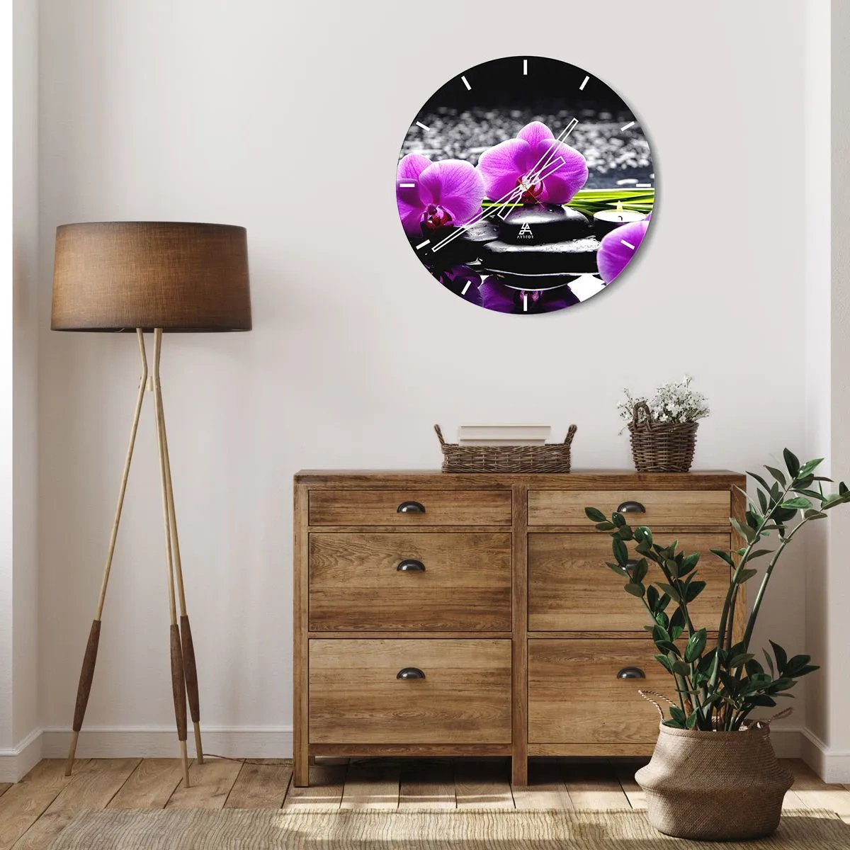 Reloj de pared - Reloj de vidrio - Ahogarse en la paz y la tranquilidad - 30x30 cm