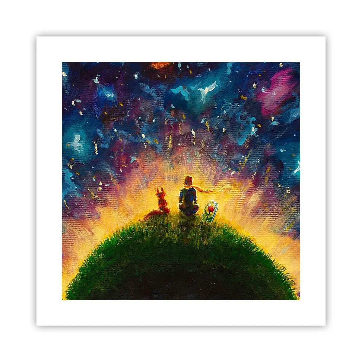 Póster - Amor y amistad - lo único entero - 40x40 cm