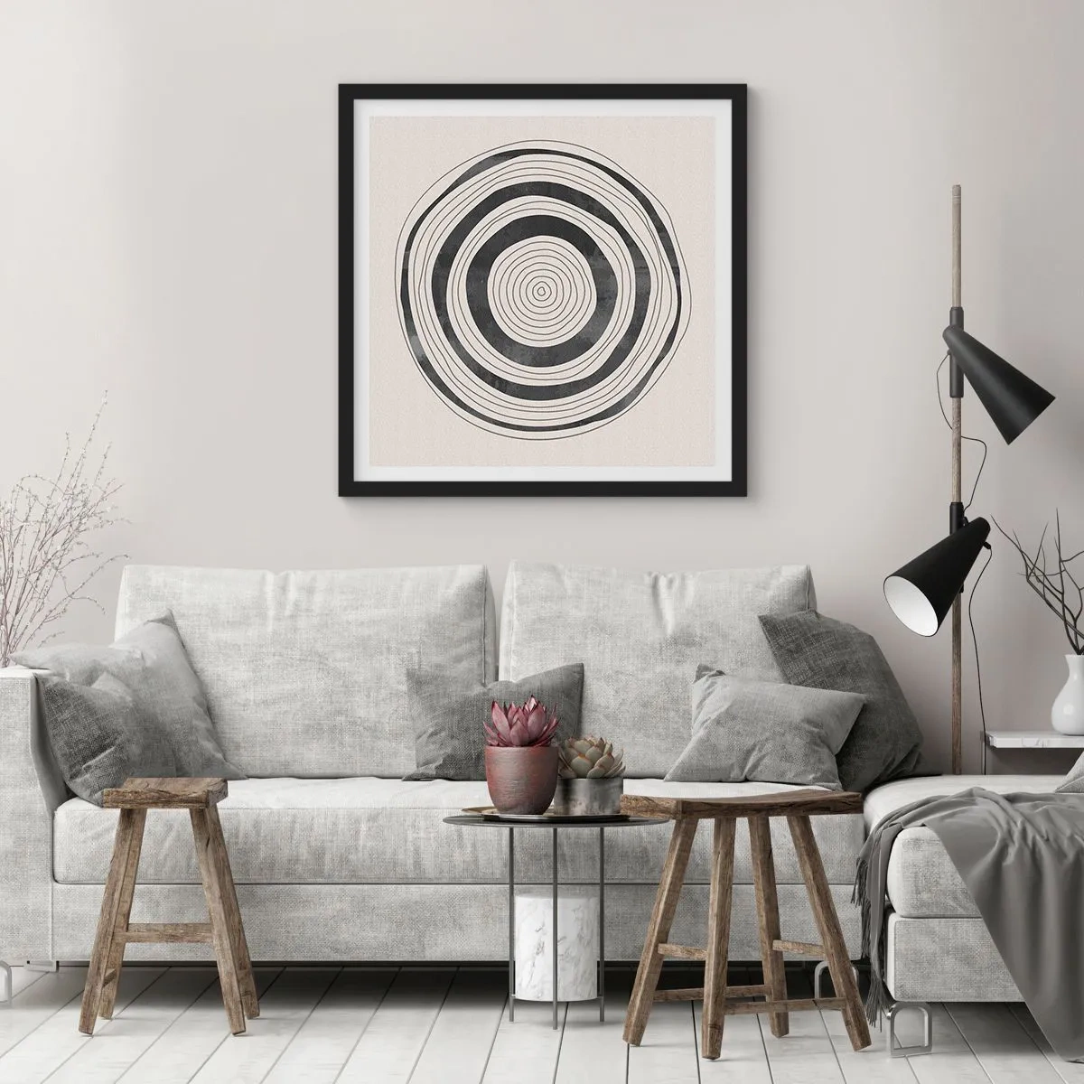 Póster en marco negro - Lo importante es lo que hay entre medias - 30x30 cm